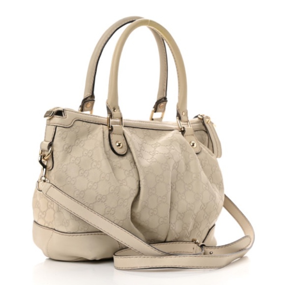 GUCCI Leather Guccissima Medium Sukey Tote with Crossbody Strap
